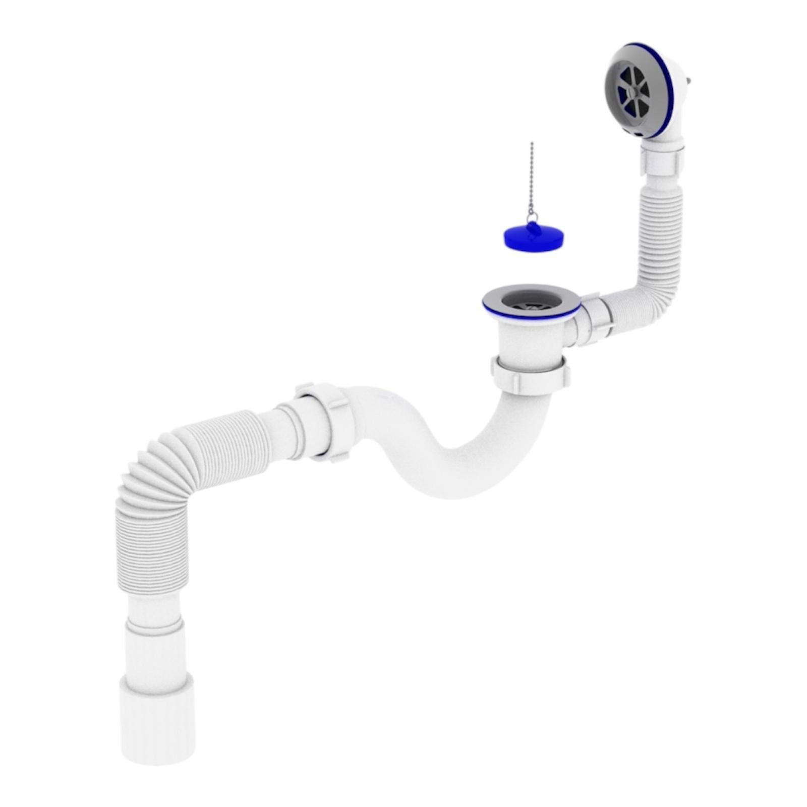 Сифон для ванни прямоточний з випуском 1 1/2" та переливом 40х40/50 - фото 2 Сифон для ванни прямоточний з випуском 1 1/2" та переливом 40х40/50 - фото 2