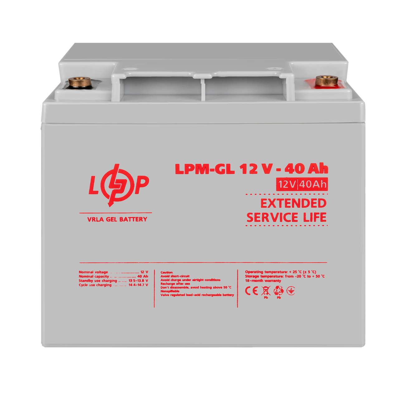 Акумулятор гелевий LPM-GL 12V-40 Ah - фото 2 Акумулятор гелевий LPM-GL 12V-40 Ah - фото 2