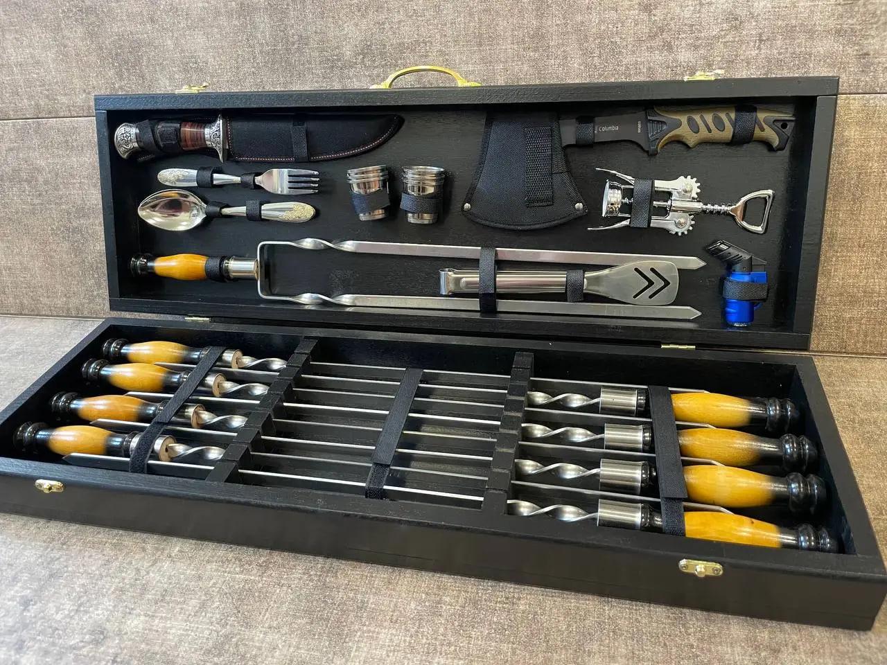 Набір шампурів Grill bilateral у кейсі (10644241) - фото 3 Набір шампурів Grill bilateral у кейсі (10644241) - фото 3