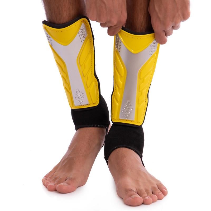 Щитки футбольные DIA FB-602P с защитой щиколотки M Желтый