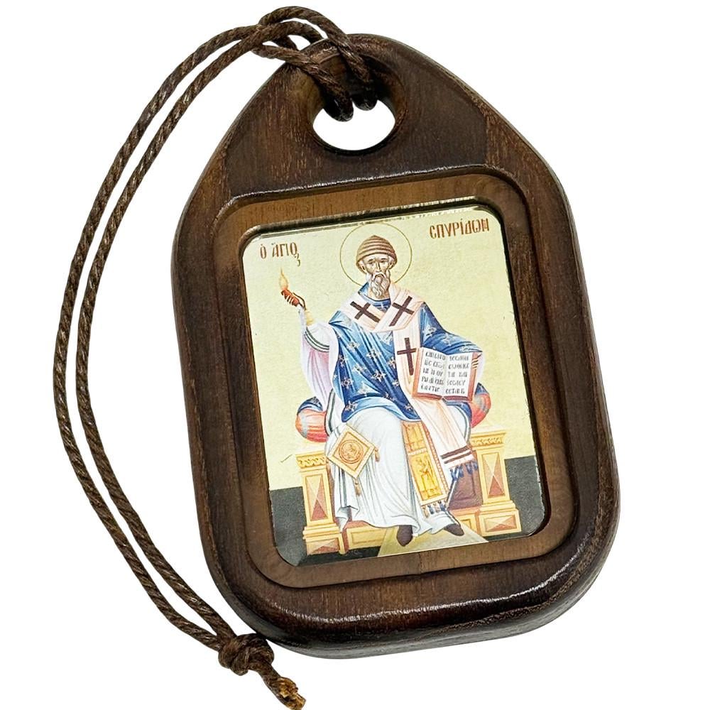 Ікона дорожня Святий Спиридон на троні (ФР-00012599)