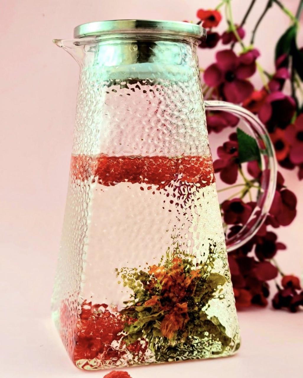 Кувшин стеклянный Edenberg с металлической крышкой 1,6 л (EB-19582)