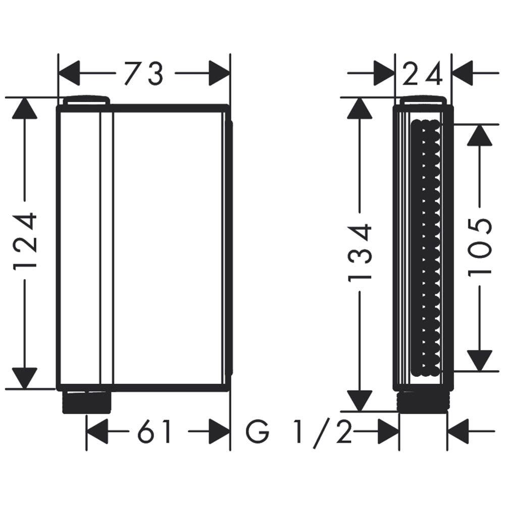 Душова лійка Hansgrohe AXOR One 45720000 з кнопкою 24 мм Хром (144013) - фото 2