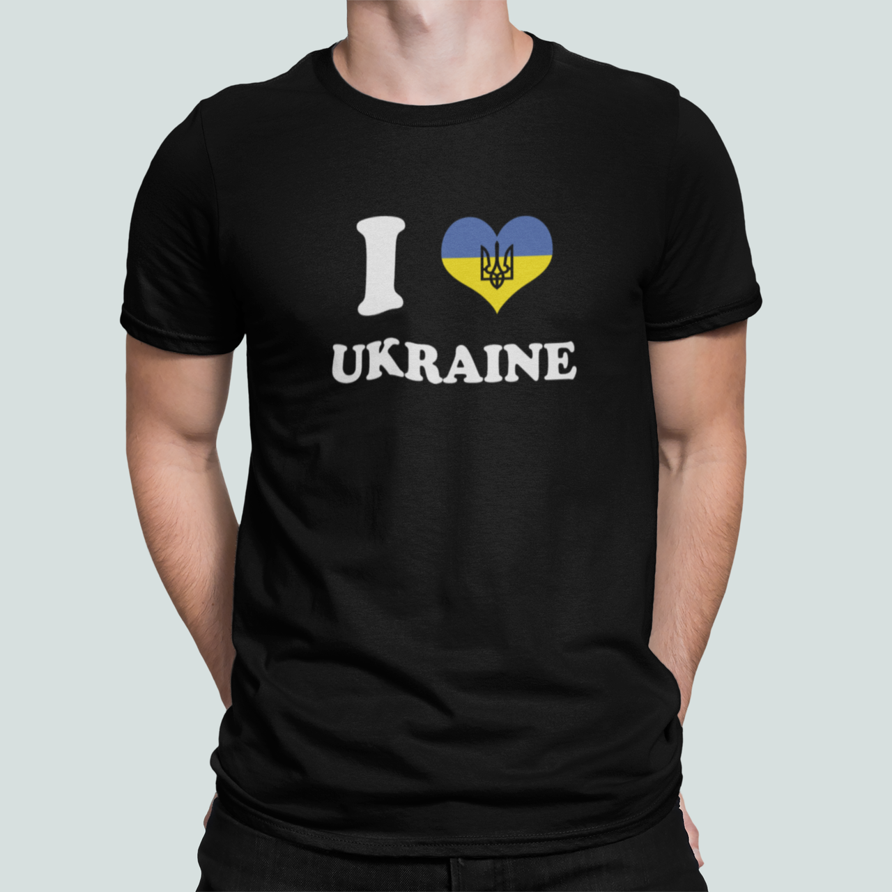 Футболка мужская патриотическая Stedman с принтом "I Love Ukraine 1" L Черный (УКР409-3)