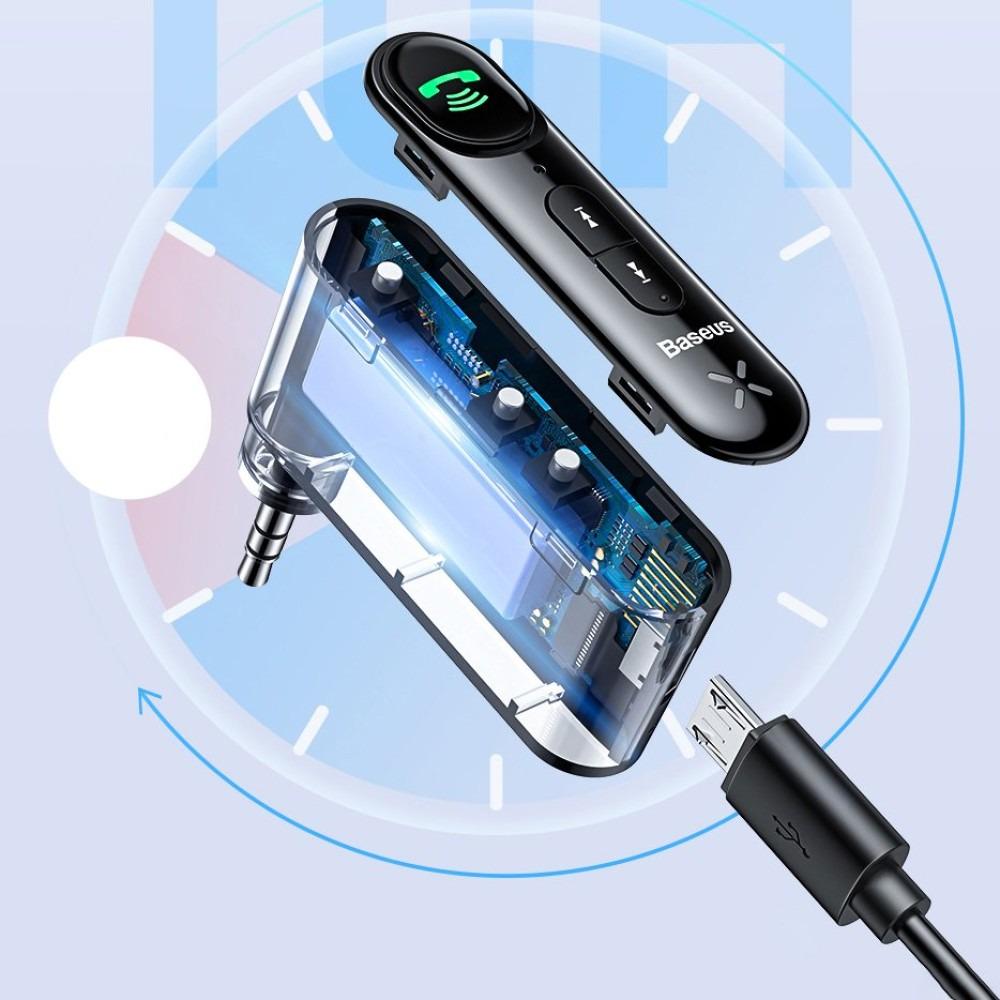 Ресивер BASEUS Qiyin AUX car bluetooth receiver Black (WXQY-01) - фото 8