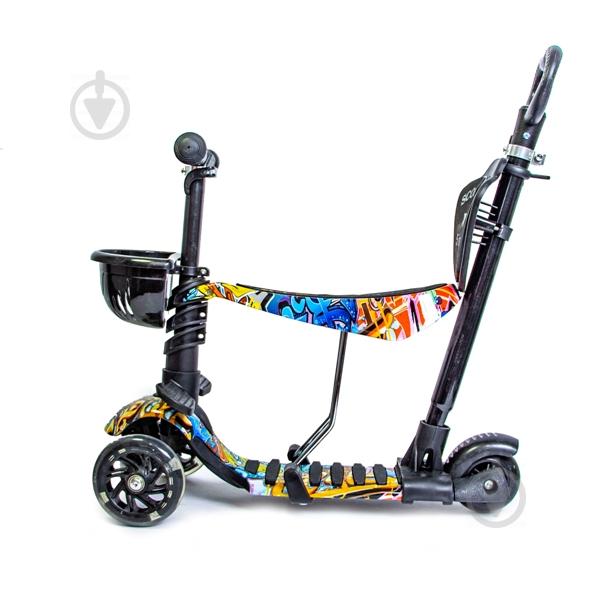 Самокат детский Scooter 5 in 1 Graffiti Черный (1617629379)
