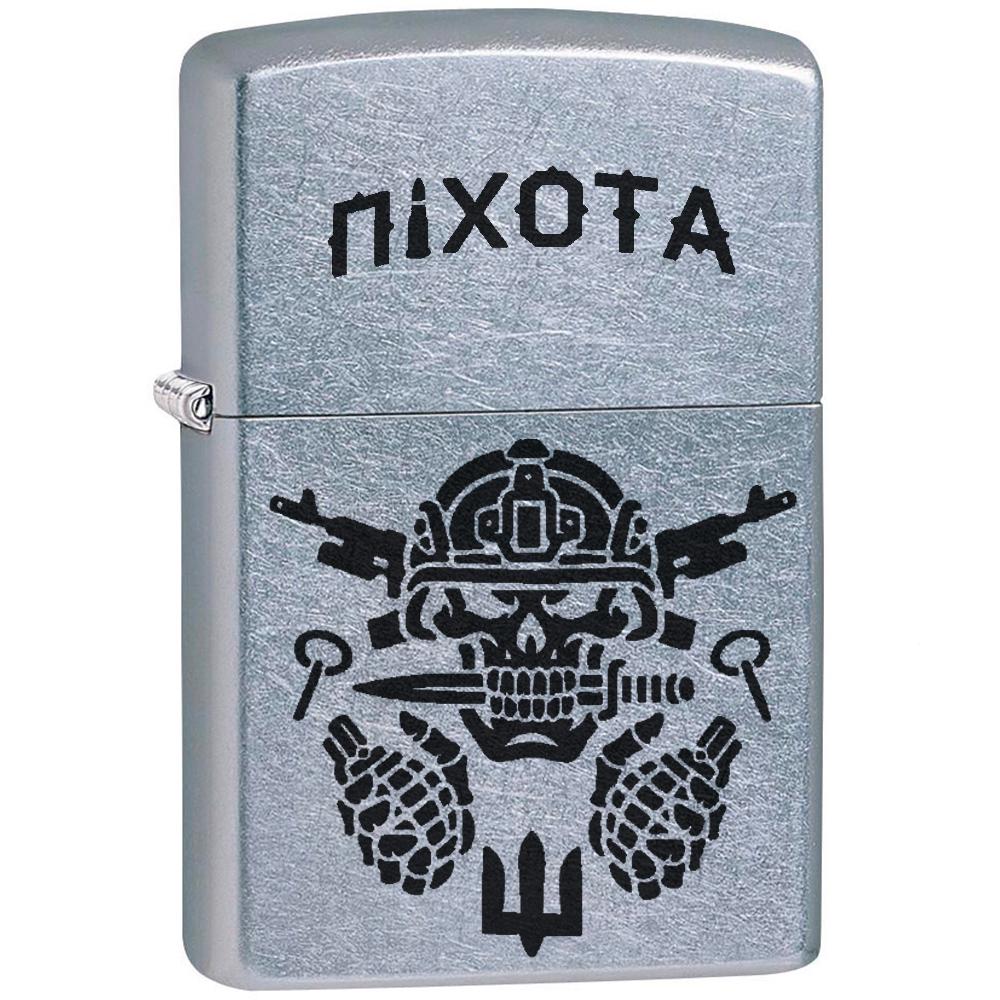 Зажигалка ZIPPO 207PT "Піхота" Classic street Chrome