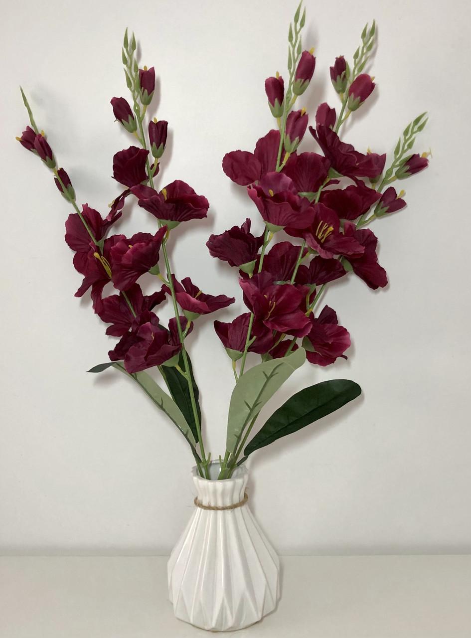 ᐉ Цветок искусственный Гладиолус Бордовый (15162100) • Купить в Киеве ...