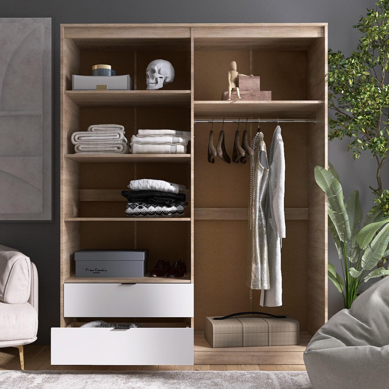 Шкаф Everest Сити 1600 1602х500х2046 мм Сонома/Белый (11433) - фото 8 Шкаф Everest Сити 1600 1602х500х2046 мм Сонома/Белый (11433) - фото 8