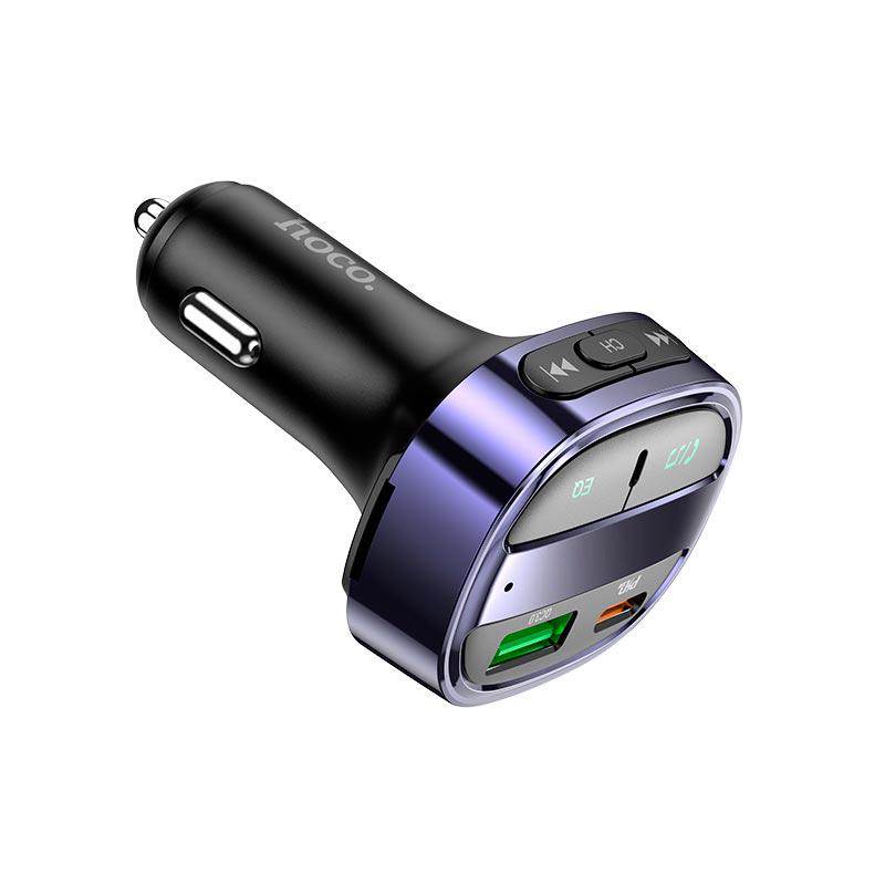 Адаптер автомобильный Hoco car BT FM transmitter E70 2USB/Type-C PD/QC 30 W 3 A Black (554254) - фото 3