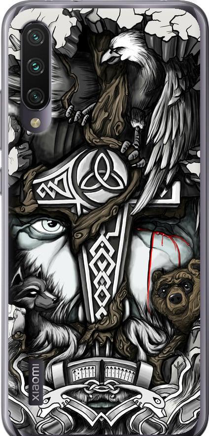 Чехол на Xiaomi Mi A3 Тату Викинг (4098u-1737-42517)
