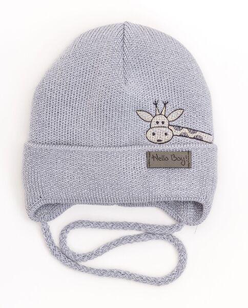 Шапка детская для мальчиков Жираф D863 хлопок 42-46 см Кирпичный - фото 2