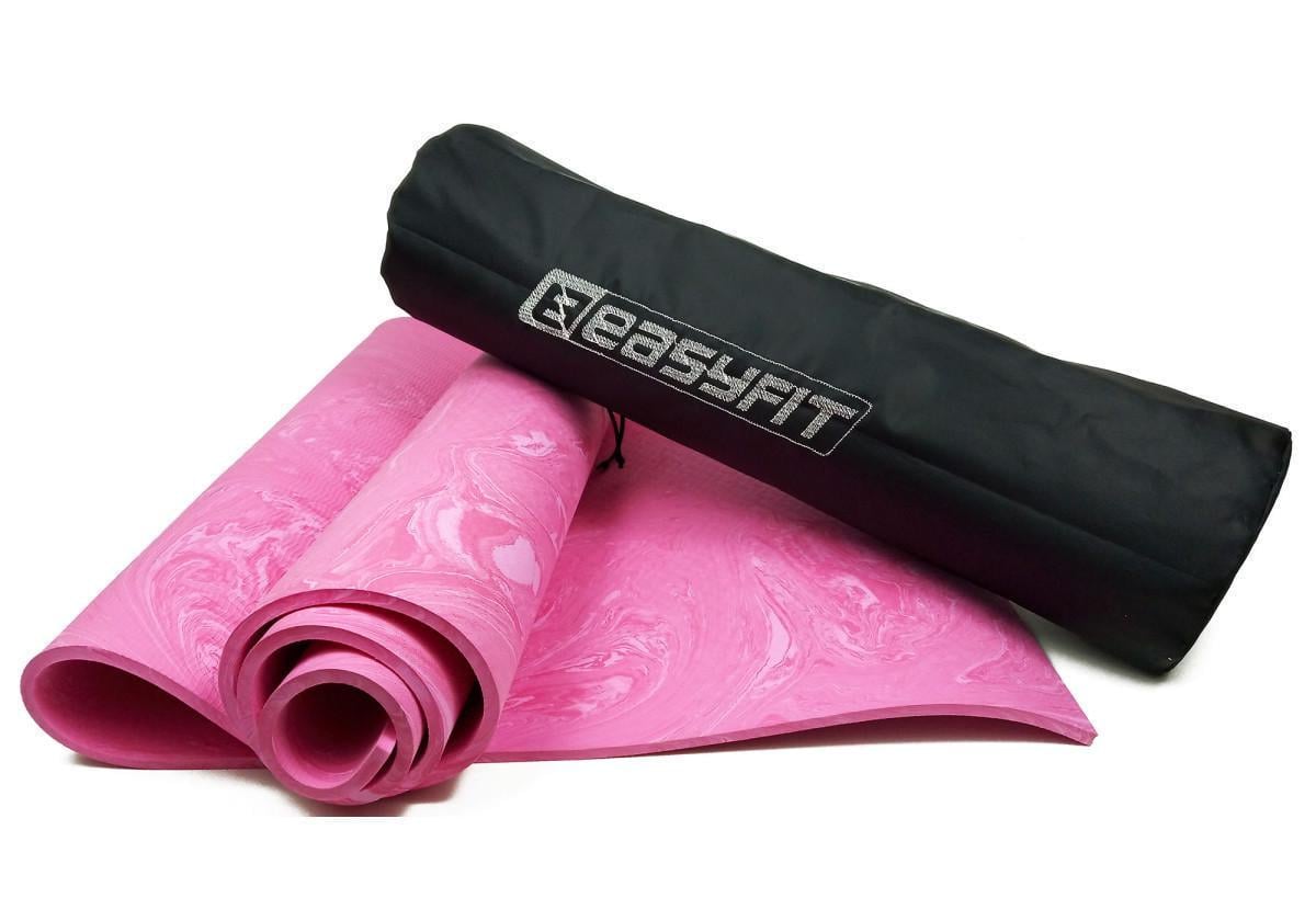 Коврик для йоги и фитнеса EasyFit PER Premium Mat с чехлом 8 мм Розовый (EF-1930s-1-P)