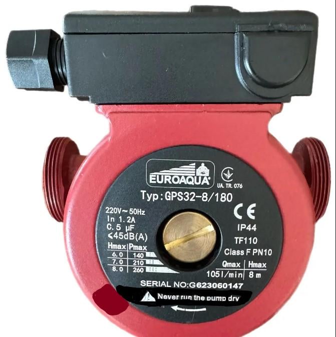 Циркуляционный насос Euroaqua GPS 32-8-180 с гайкой (30087300)