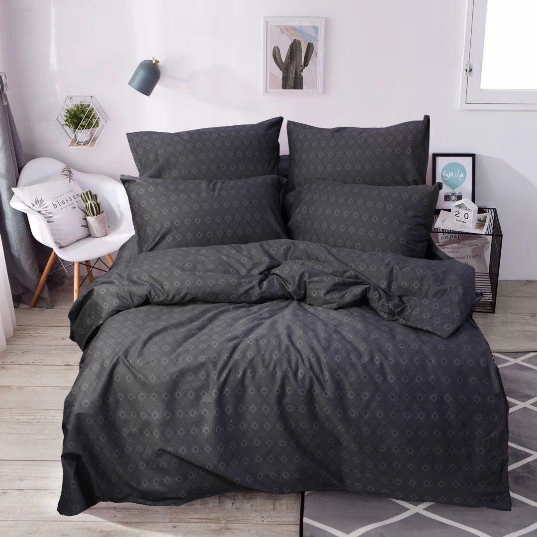 Комплект постельного белья евро Еней-плюс С0210 Серый