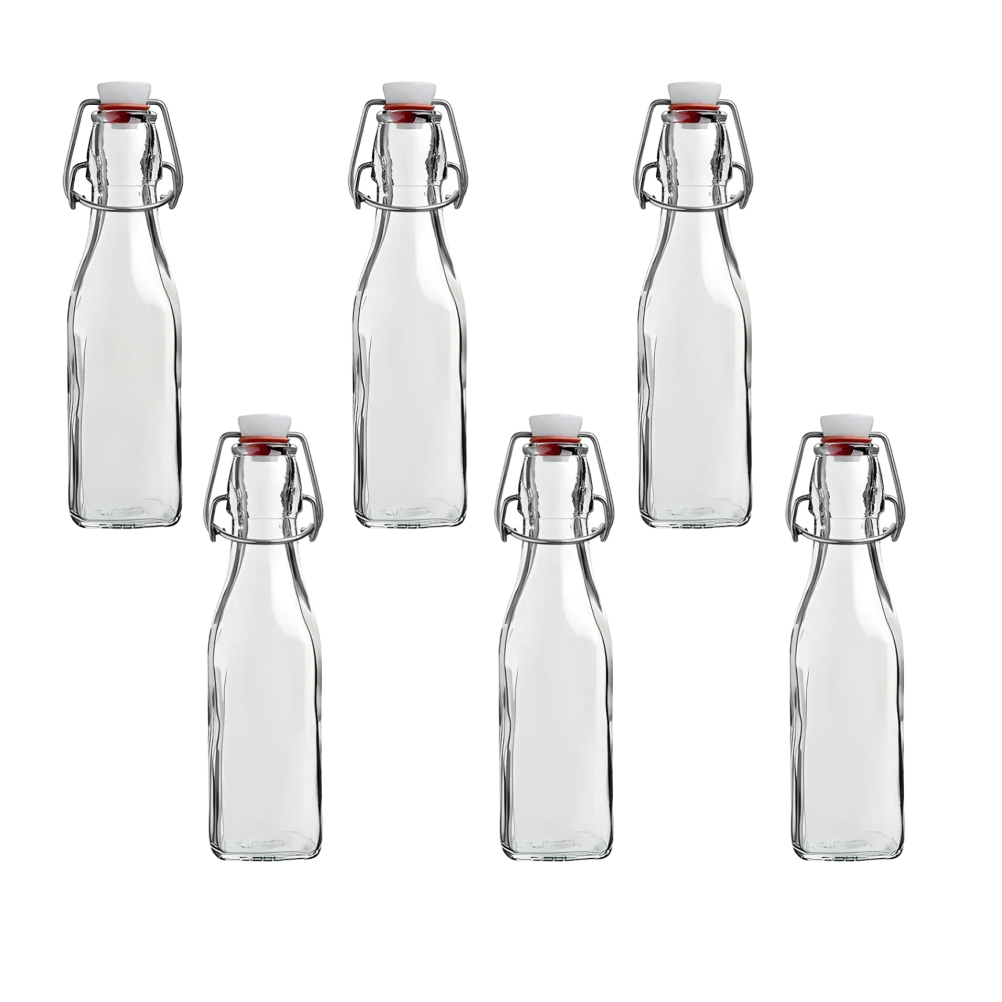 Пляшка квадратна скляна з горбильним корком 0,5 л 6 шт. Прозорий (31233964)
