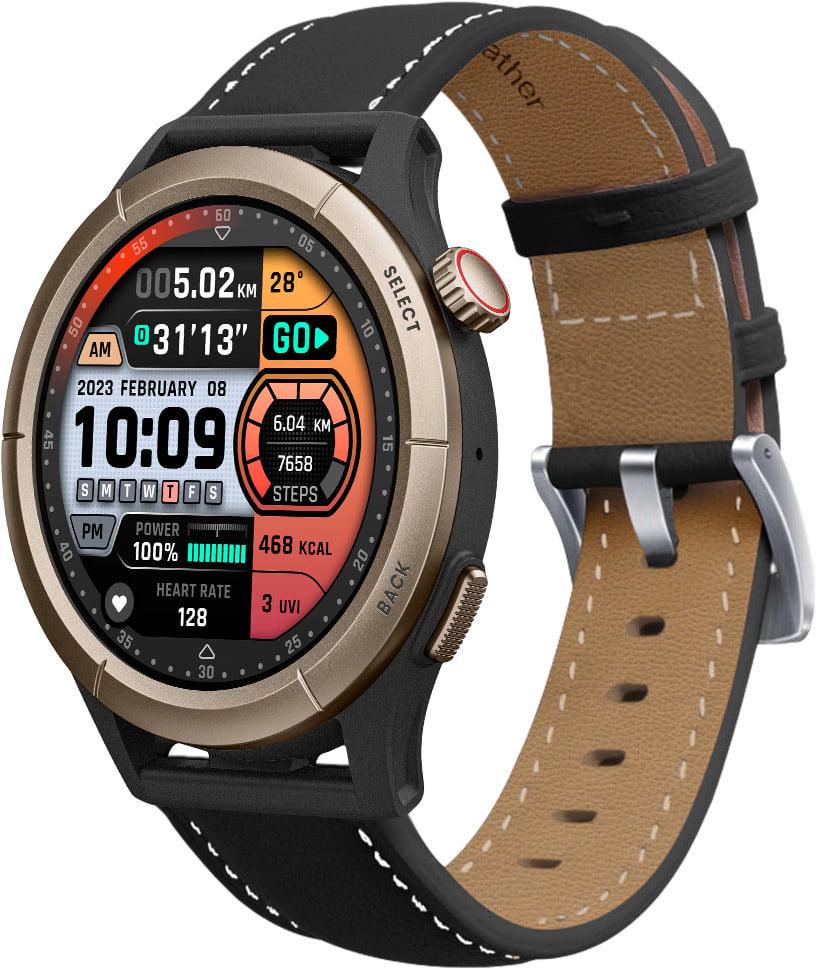 Ремінець шкіряний Folsa для Amazfit Cheetah Round/Cheetah Pro Black (38447-2B)