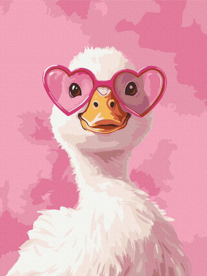 Картина по номерам Brushme Уточка в розовых очках 30x40 см (KBS0180)