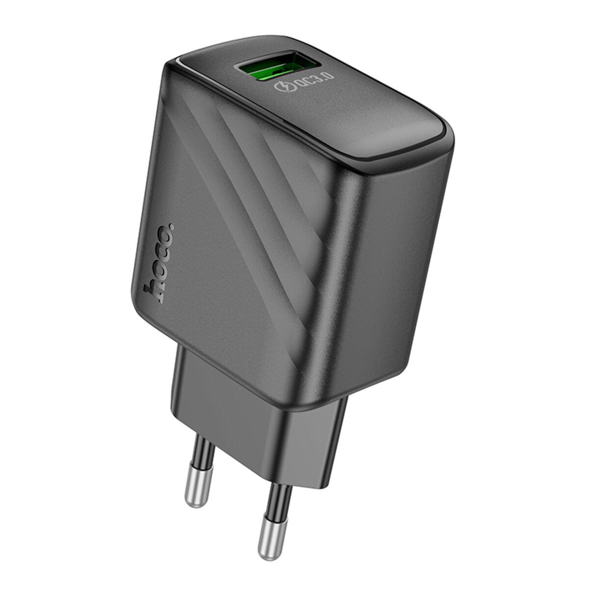 Зарядний пристрій Hoco CS21A Rich Single Port QC3.0 Charger 1xUSB 3A Black (6942007609883)