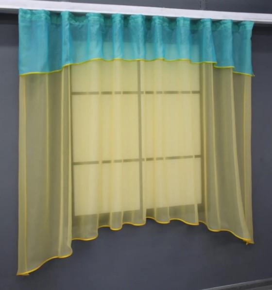 Фіранка арка на кухню 280х170 см Жовтий/Лазурний (036к) - фото 3 Фіранка арка на кухню 280х170 см Жовтий/Лазурний (036к) - фото 3