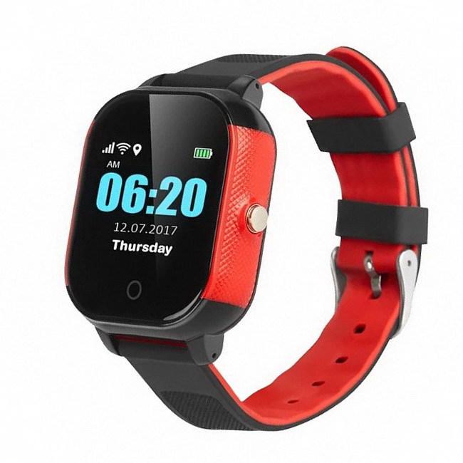 Детские смарт-часы Lemfo DF50 Ellipse Aqua с GPS Черно-красный (854)