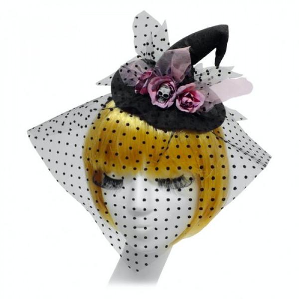 Декор для Хэлоуина Seta Колпак Юная ведьмочка с вуалью (17-824PN)