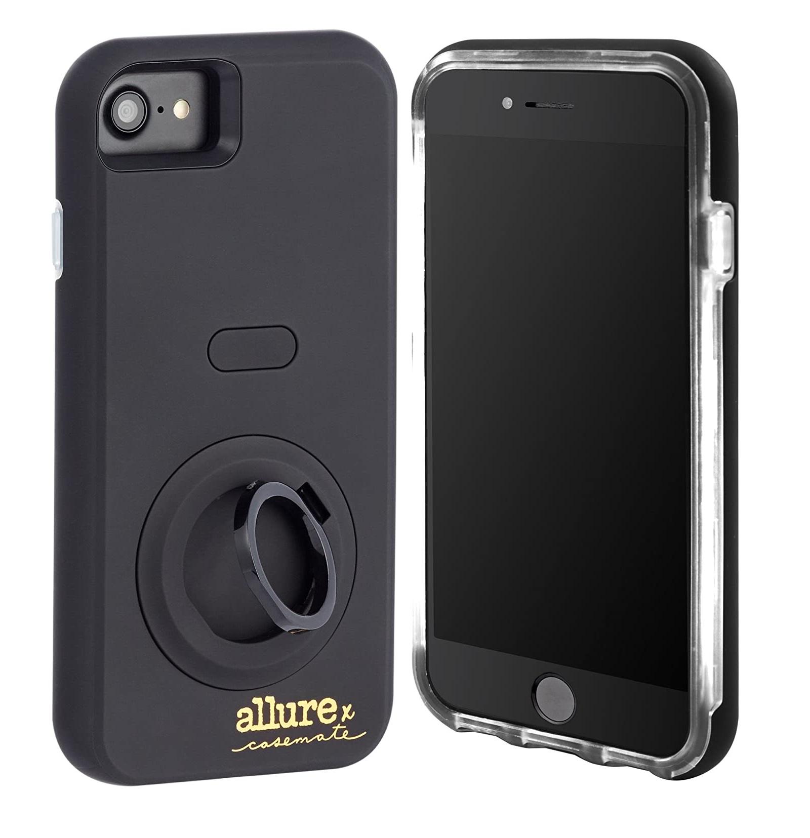Противоударный чехол с подсветкой Case-Mate Allure Selfie Case для Iphone 6/6S/7/8/SE 2020 Black