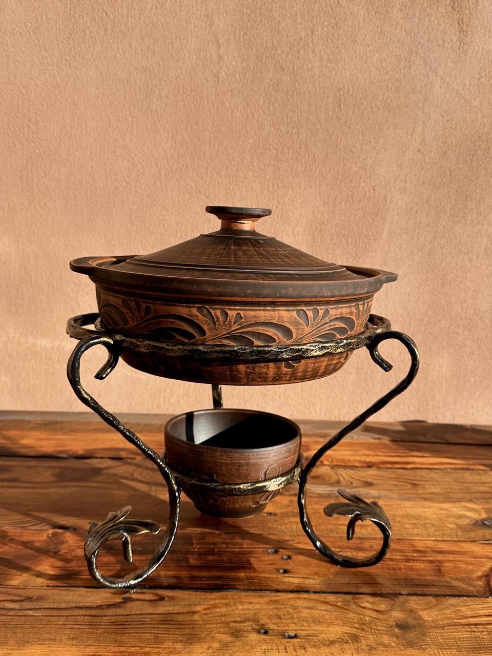 Садж Жарівня із червоної глини для подачі страв