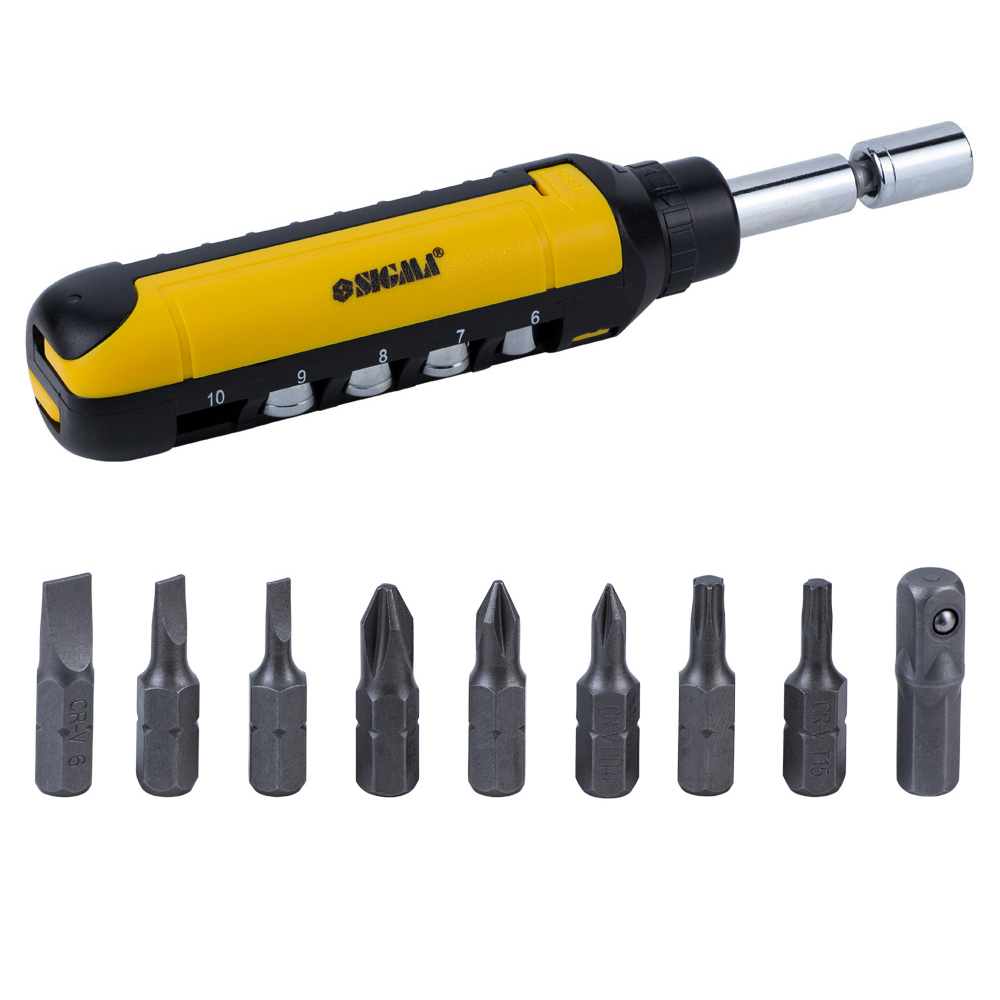 отвертка реверсивная Sigma с битами/насадками 13 ед. 4001931) - фото 2