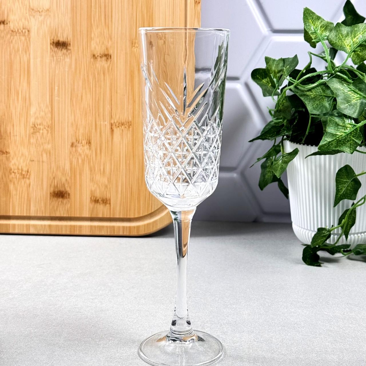 Набір келихів для шампанського скляні Oxford 180 мл 6 шт. Прозорий