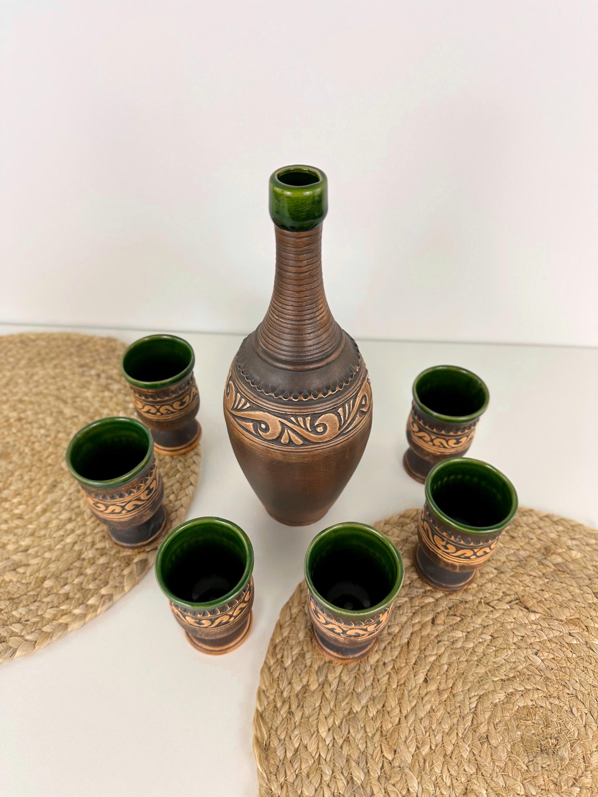 Набір глиняного посуду для подарунка Гражда на 6 чоловік Коричневий (17019-33) - фото 2 Набір глиняного посуду для подарунка Гражда на 6 чоловік Коричневий (17019-33) - фото 2