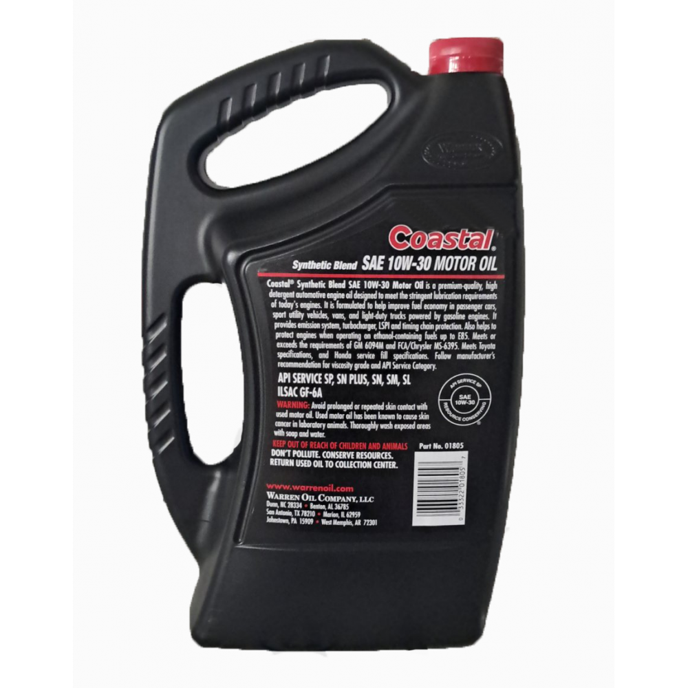 Моторное масло Coastal Synthetic blend 10W-30 4,73 л - фото 2 Моторное масло Coastal Synthetic blend 10W-30 4,73 л - фото 2