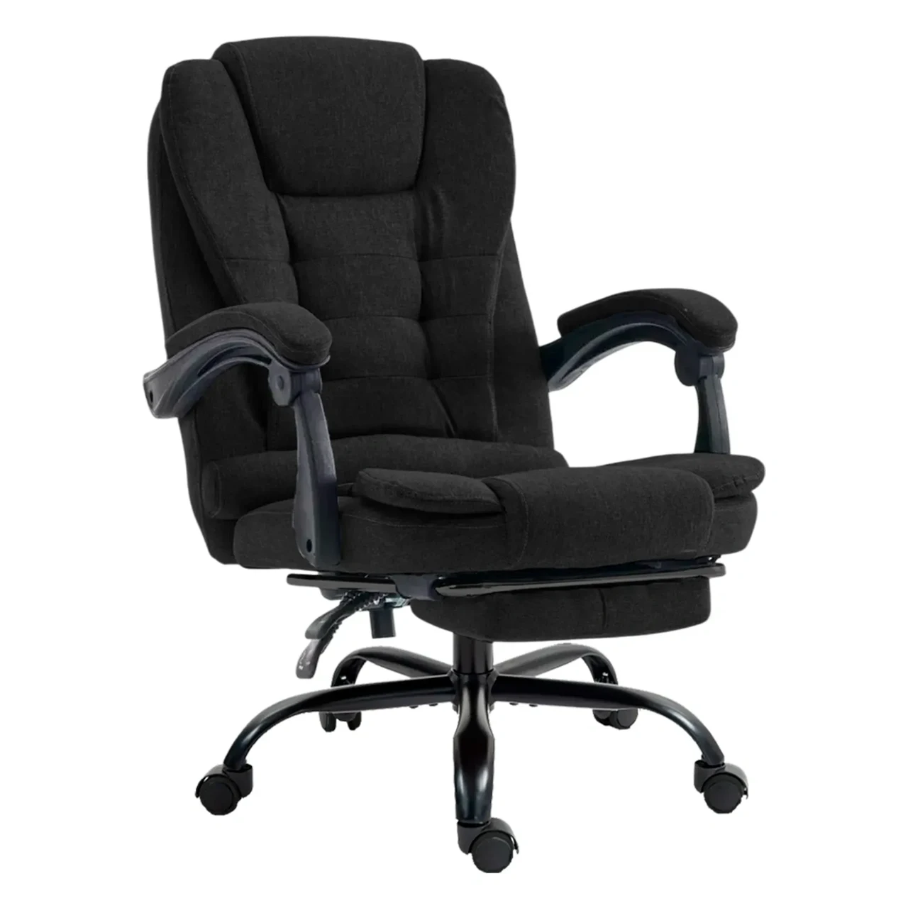 Крісло комп'ютерне DEXON AXIS з тканини з підставкою для ніг Чорний