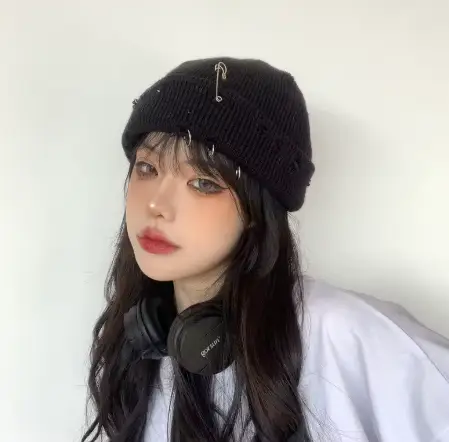 Шапка бени с кольцами One size Черный (30231151) - фото 5 Шапка бени с кольцами One size Черный (30231151) - фото 5