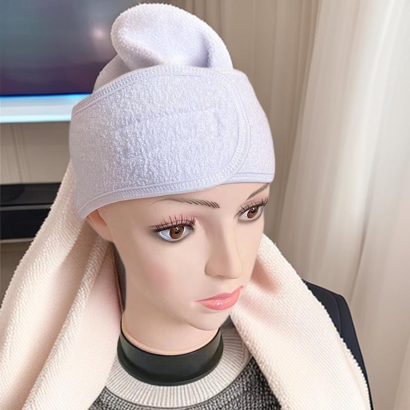 Пов'язка махрова для фіксації волосся під час косметичних процедур на липучці Білий (R9462) - фото 8