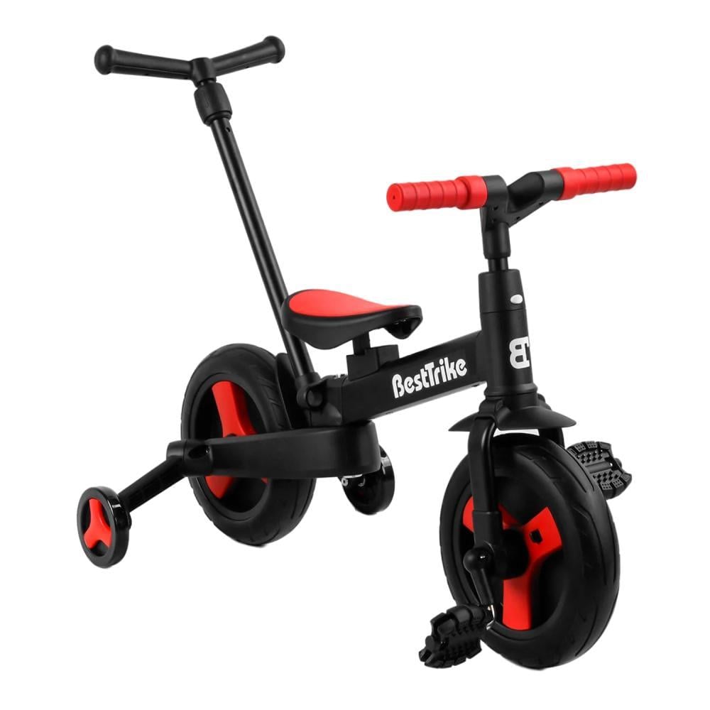 Велосипед-трансформер детский Best Trike 10" родительская ручка съемные педали Black (105223)