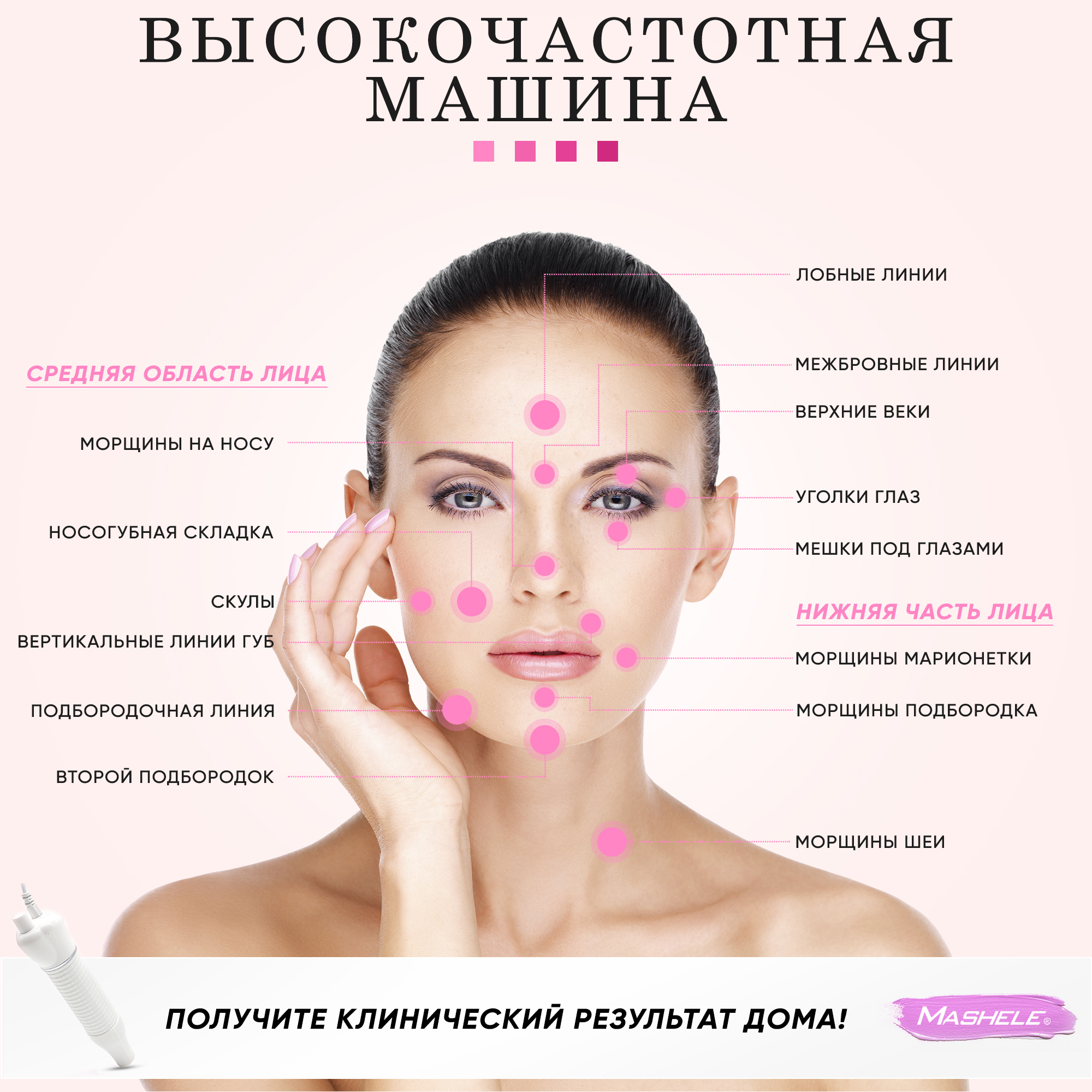 Аппарат косметологический Mashele Darsonval YL-D01 для кожи лица волос и тела - фото 6