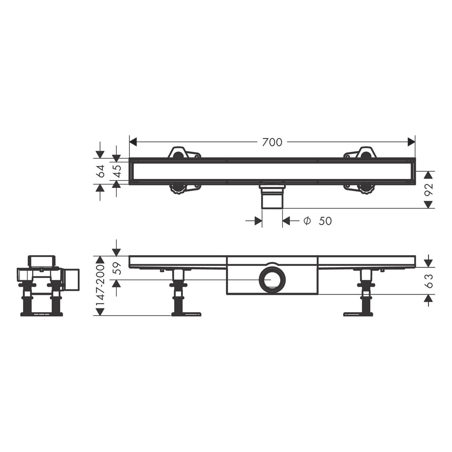 Трап для душа Hansgrohe RainDrain Compact 56177000 700 мм (177443) - фото 6