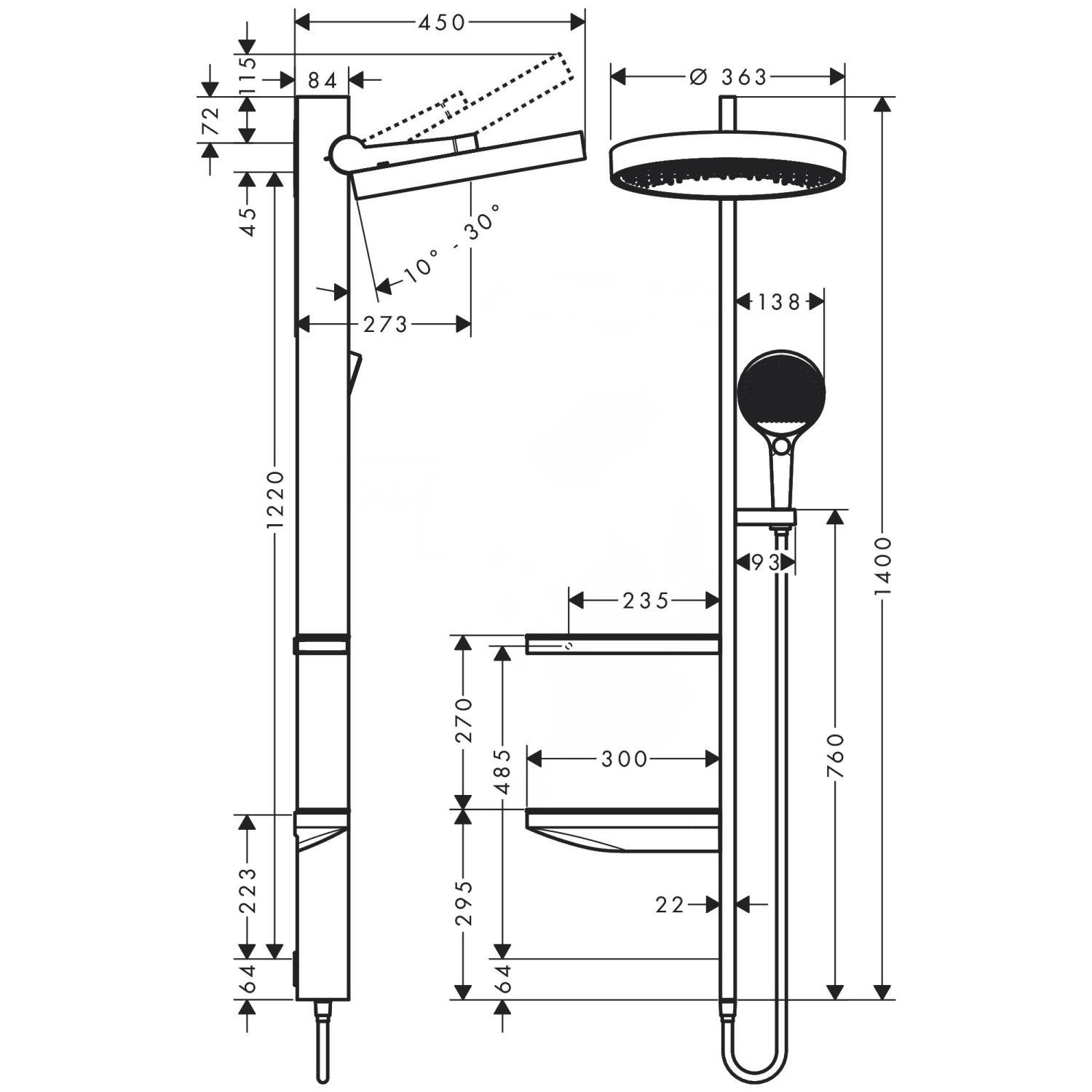 Душова система без змішувача Hansgrohe Rainfinity 26842700 Білий (131337) - фото 2