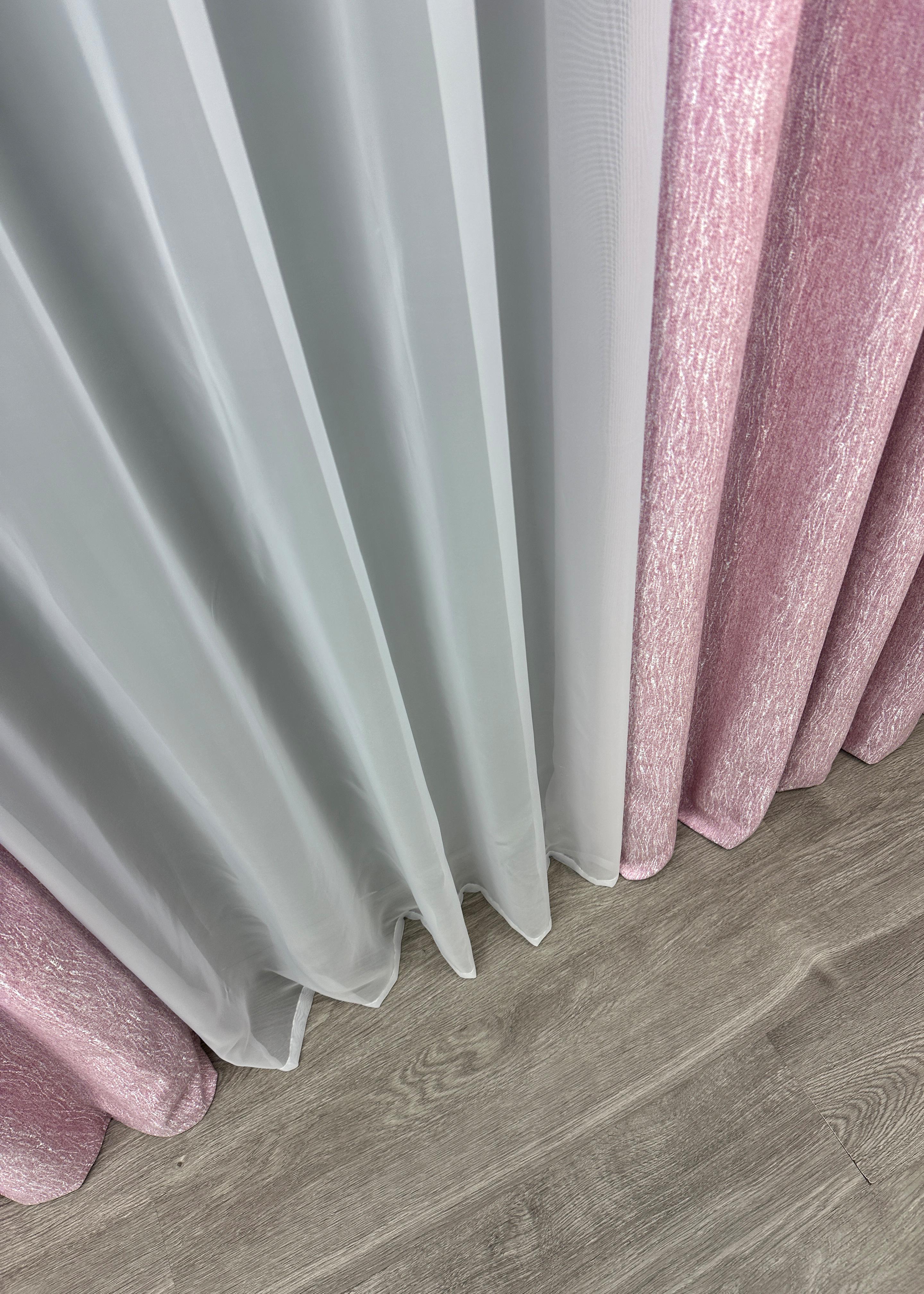 Комплект готовых штор VR-Textil Лен №1728ш 150х290 см 2 шт. Розовый (33-0645) - фото 10 Комплект готовых штор VR-Textil Лен №1728ш 150х290 см 2 шт. Розовый (33-0645) - фото 10