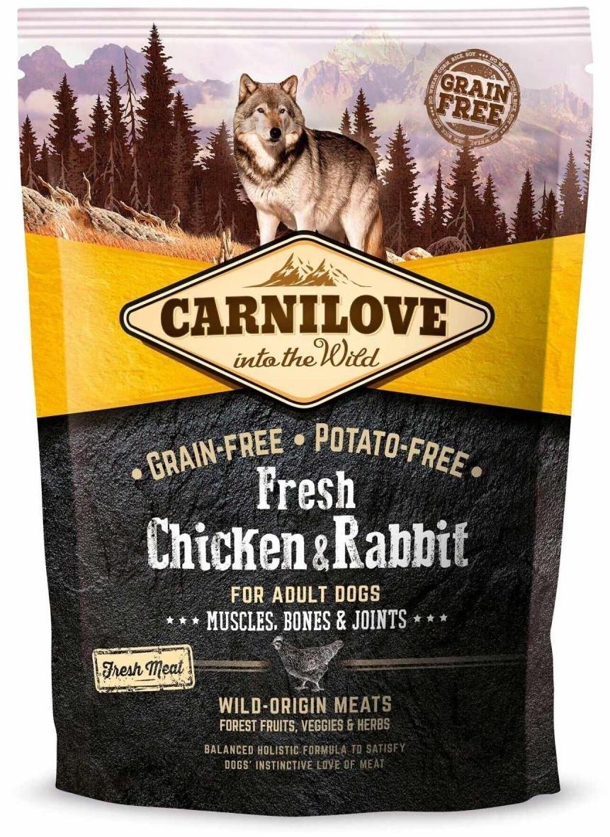 Корм беззерновий для собак Carnilove Fresh Chicken&Rabbit всіх порід зі свіжим м'ясом курки та кролика 1,5 кг (1789927851)