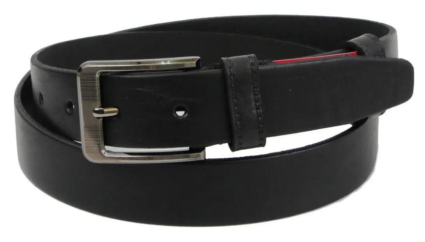 Ремень кожаный мужской Skipper 3,3 см Черный (super685_1252-33)