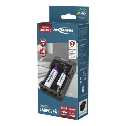 Зарядное устройство для ANSMANN Lithium 2 для литиевых аккумуляторов (4013674109531)