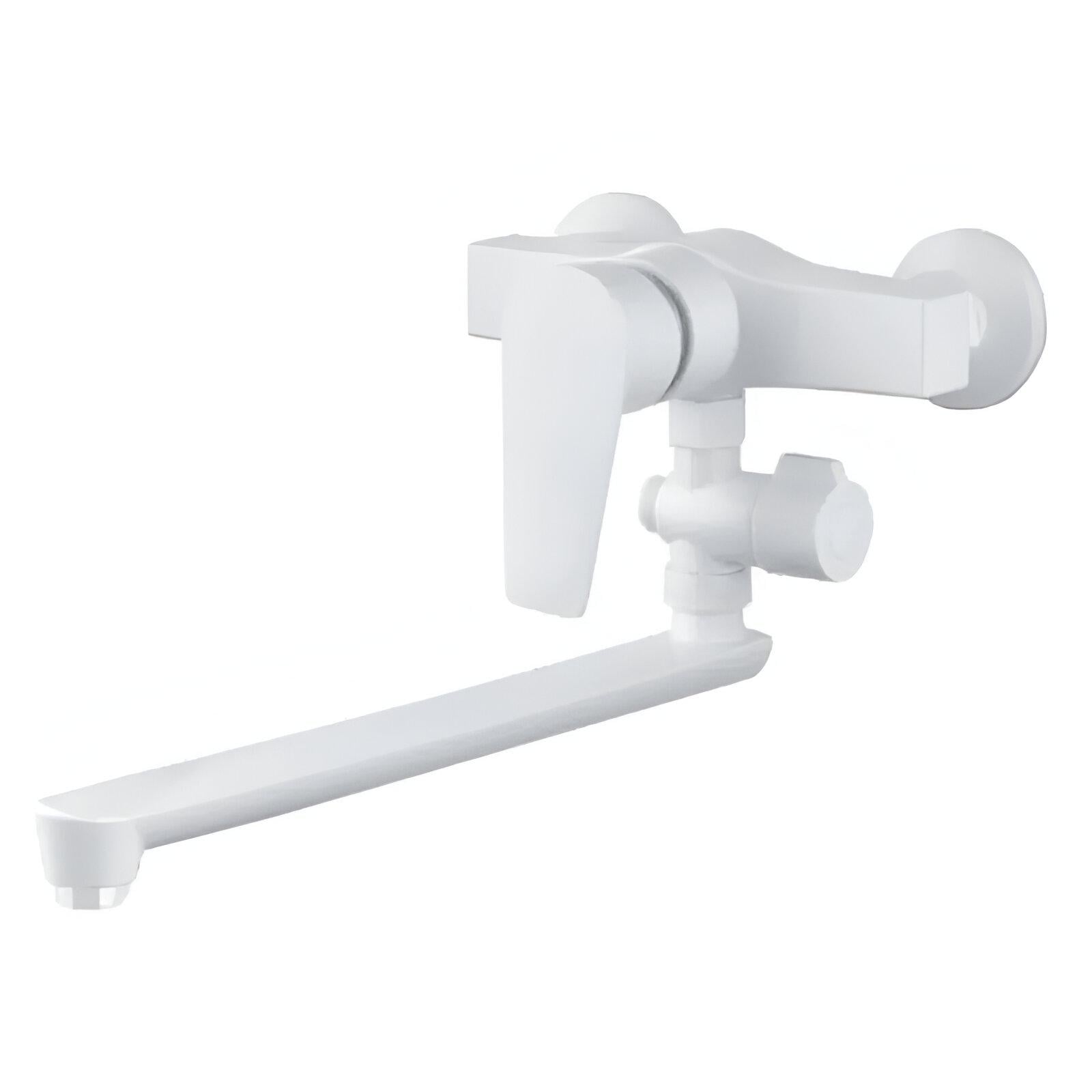 Смеситель для ванны PLAMIX OSCAR-006 SET со шлангом/лейкой и кронштейном White (PM0703)