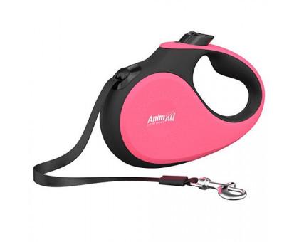 Повідець-рулетка AnimAll Deluxe для собак вагою до 25 кг 5 м M Кораловий-чорний (1390577565)