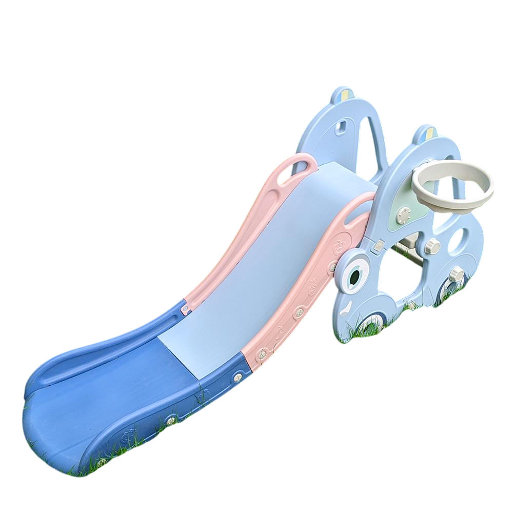 Горка детская пластиковая для дома Bambi L-CC01-4 с кольцом и мячиком 140х35х52 см Голубой (150-7-L-CC01-4)