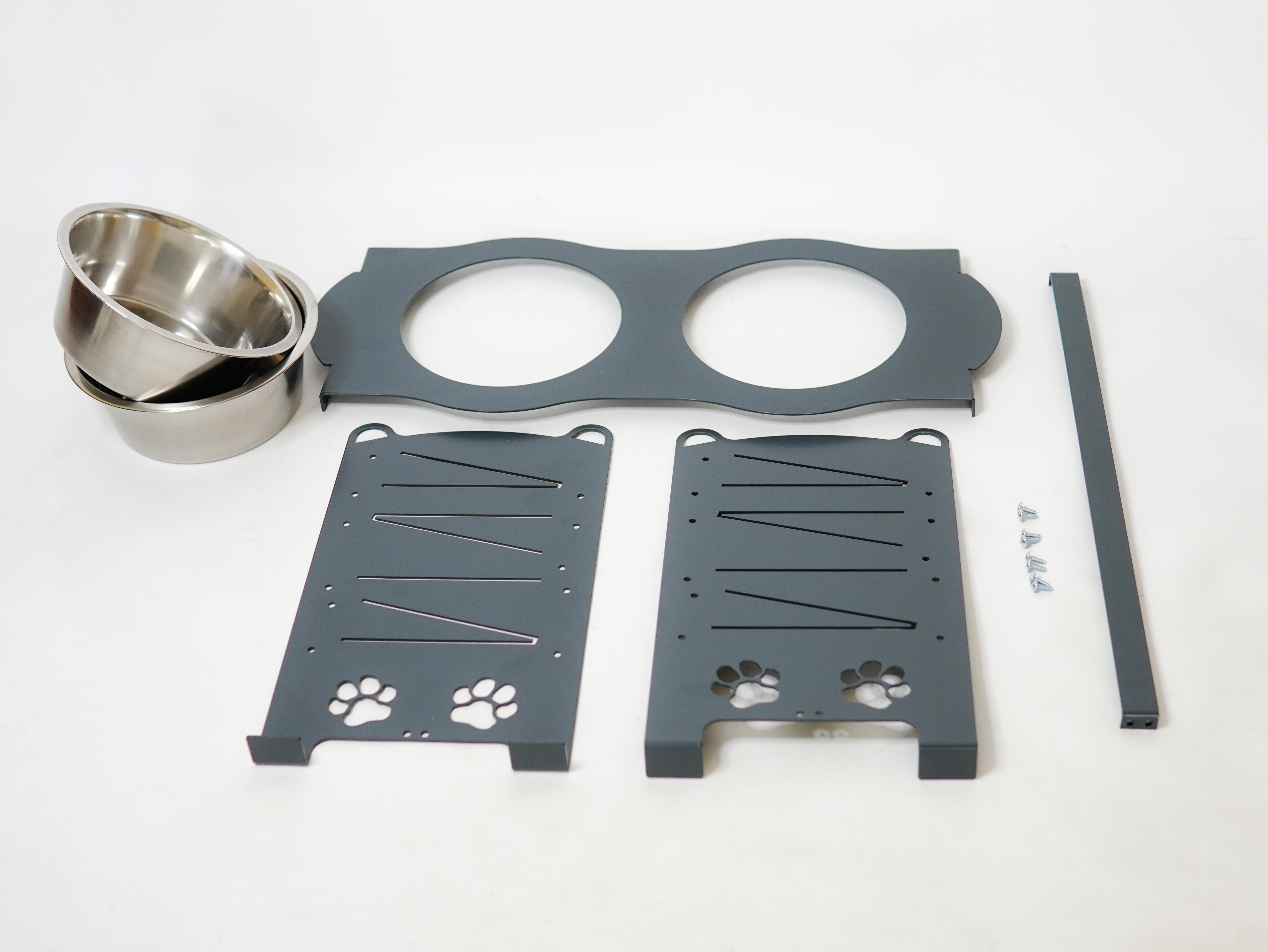 Кормушка для собак средних пород разборная-регулированная 122-293 мм 1,8 л Графитовый (27167071) - фото 6