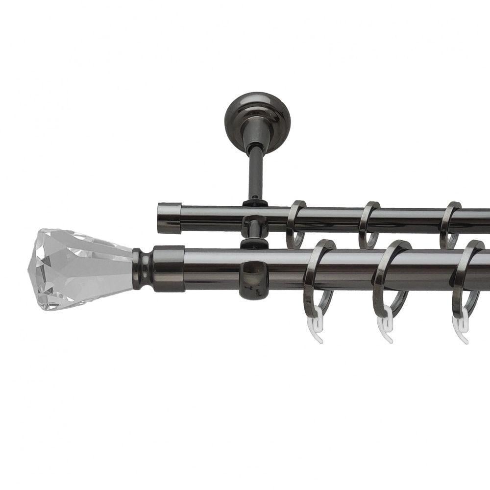 Карниз Orvit Лучетта двухрядный гладкий 300 см Оникс (6708029)