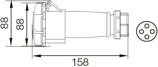 Розетка переносная TechnoSystems 3Р+PЕ 16А 380В IP67 (5502053) - фото 2