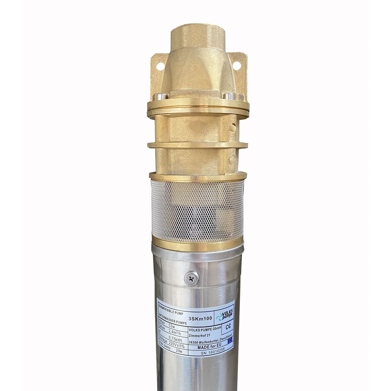 Насос свердловинний вихровий VOLKS pumpe 3SKm100 0,75 кВт з пультом та кабелем 15 м (24209681) - фото 4